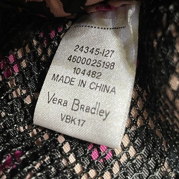 Vera Bradley Iconic Weekender Travel Bag Black Blue Quilted Denim 16x10x7 - Picture 5 of 12